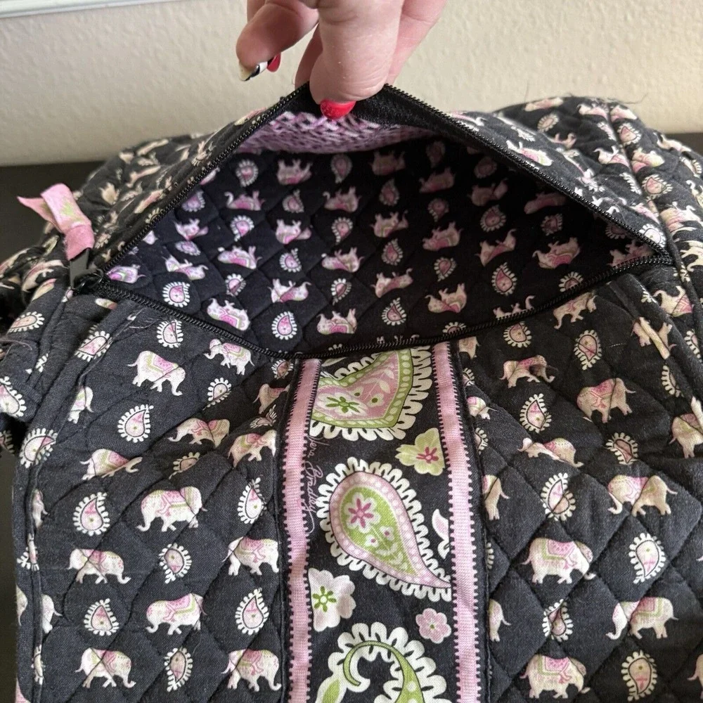 Vera Bradley Purse Pink Elephant Paisley Retired Print Tote‎ Bag